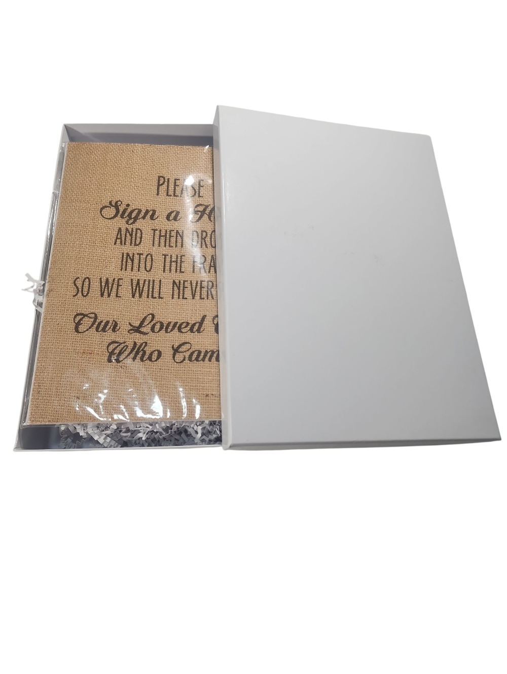 Rustic Burlap 'Sign a Heart' Memory Frame Accent - Picture 4 of 6
